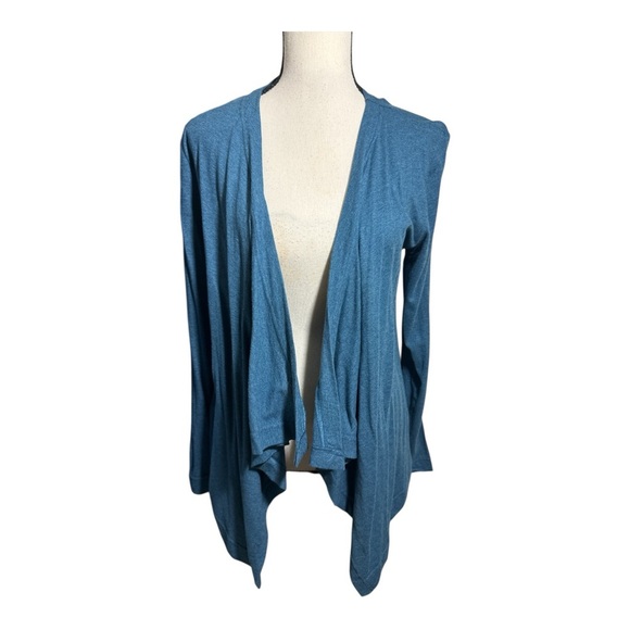 Pact Blue Asymmetrical Cardigan Sweater - Picture 1 of 8